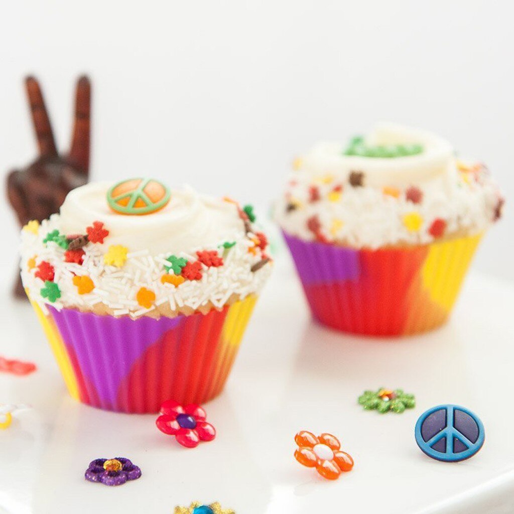 Förstklassig silikon bakmuggar cupcake liners formar muffins liners formar set tvål kakor cupcake bakeware form plåtform