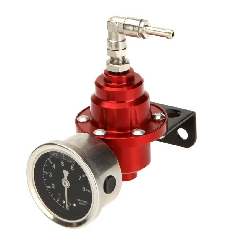 High Performance Car Fuel Pressure Gauge Adjustable Fuel Pressure Regulator Red