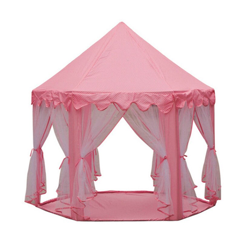 Zeshoekige Screen Kinderen Speelhuis Opvouwbare Pop-Up Indoor Outdoor Kid &#39;S Tent Speelgoed Huis Prinses Kasteel Kind Kamer decoraties: Pink
