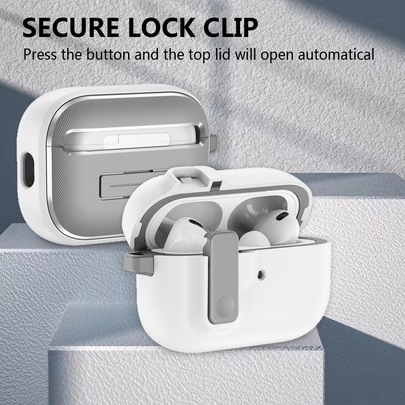 Automatic Switch Secure Lock Case Compatible AirPods Pro 2nd 1st Generation Protective Cover with Apple Air Pods 3 2 Case