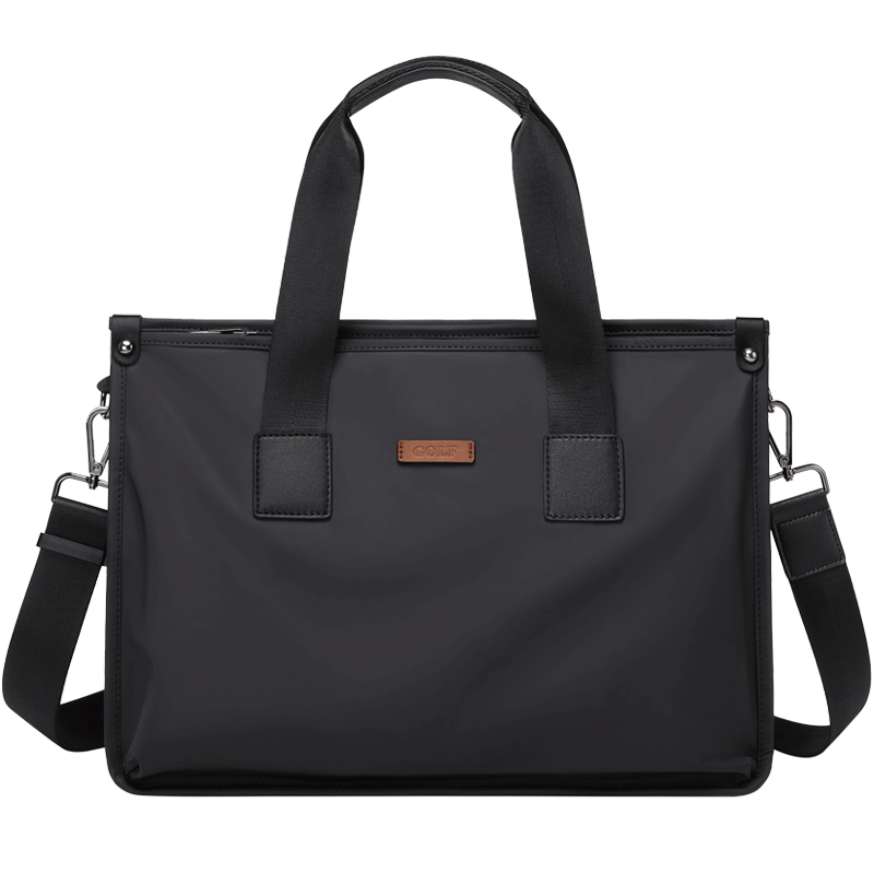 GOLF briefcase men's casual shoulder bag crossbody bag business canvas handbag large capacity handheld computer bag: black