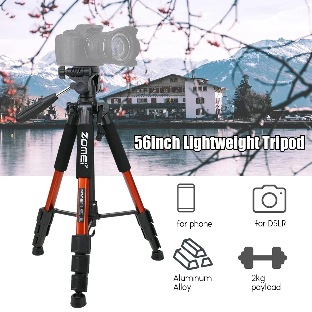 ZOMEI Q111 Portable Travel Tripod Aluminum Alloy Camera Tripod with Pan Head Holder for DSLR Digital Camera Tripod