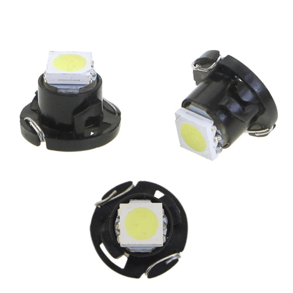 Adeeing 10 stk  t4.2 5050 smd 12v led pære bil instrument dashbord meter panel lys lamper hvit blå rød gul grønn