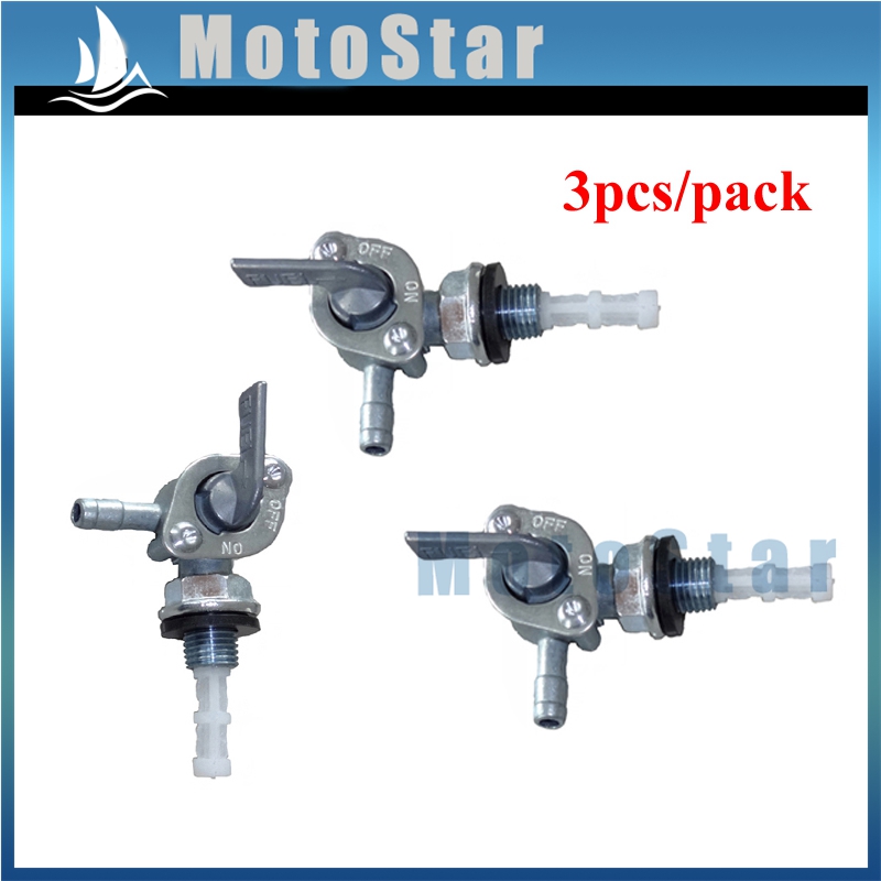 3pcs Gas Petrol Fuel Tank Switch Tap Petcock Valve For Chinese ATV Quad 4 Wheeler Pit Dirt Bike 50cc 70cc 90cc 110cc 125cc