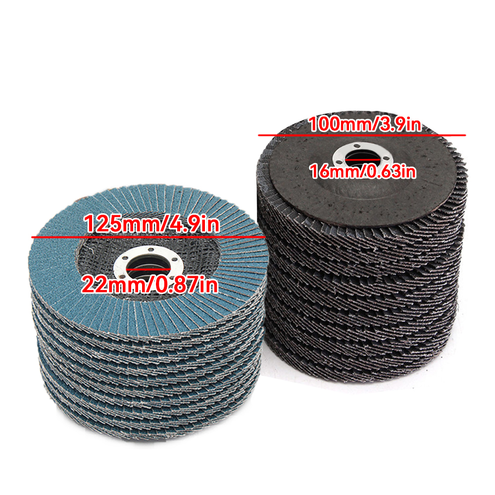 10 Stuks 125 Mm Platte Flap Schijven 5 "40/60/80/120Grit Haakse Slijper Schuurschijven Slijpschijven Hoek Voor Metaal Hout Polijsten