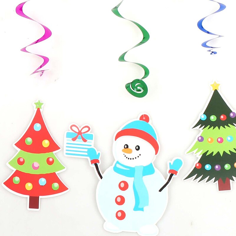 Kerst Banners Papier Hangende Vlaggen Kerstman Sneeuwpop Herten Kerstboomgors Garland Vrolijk Kerstfeest Decoraties Voor Thuis