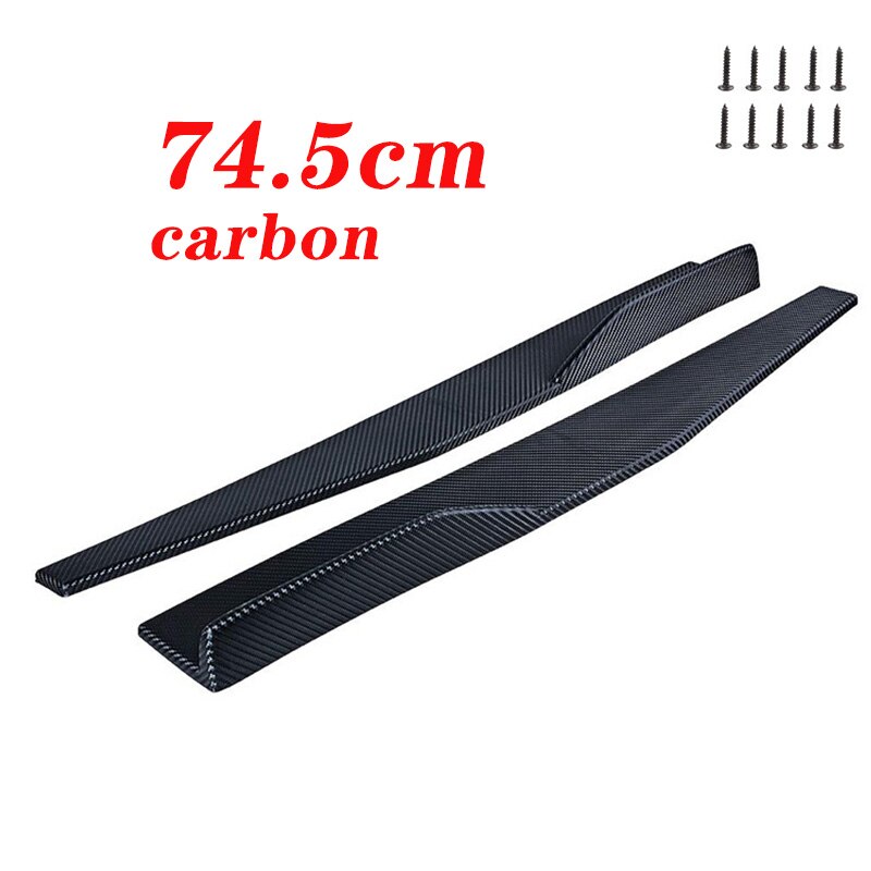 2 uds para falda lateral de coche difusor de parachoques Spoiler Delantales para Alfa Romeo 159, 147, 156, 166 GT Mito Acura MDX RDX TSX Fiat 500 Punto Stilo: 74.5cm carbon