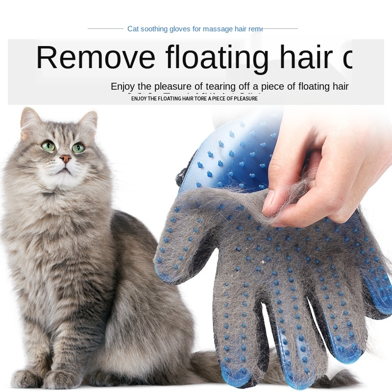 Gant de toilettage pour chats TPR, épilateur de poils pour chiens, brosse de nettoyage des poils d&#39;animaux, Massage, gants de peigne pour chats