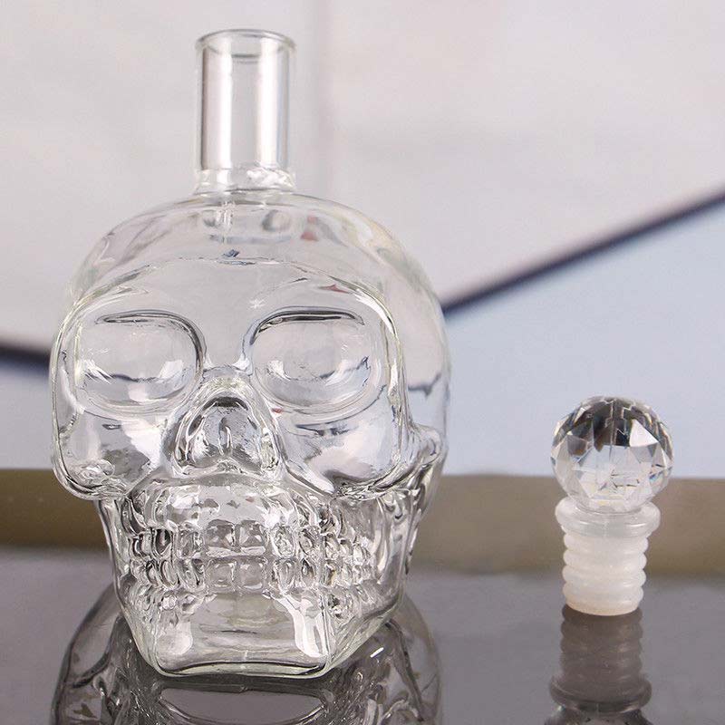 1000350/500/ML Kristall Schädel Flasche Wodka Schädel Erschossen Glas Flasche Mit Kork Schädel Kopf Glas Karaffe Für Whiskey Wein Geister