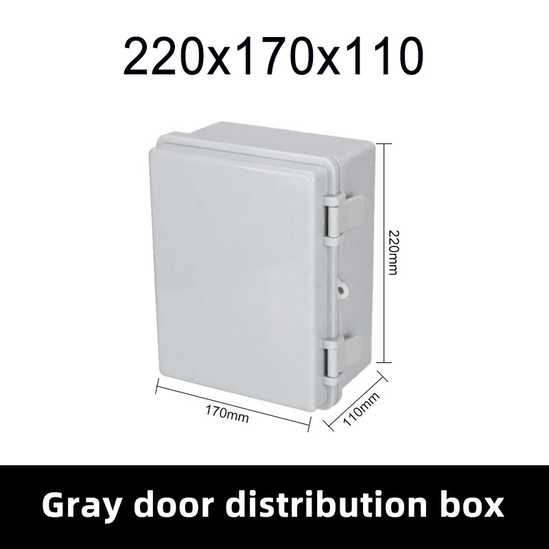 HS7 IP66 Outdoor Surface Mounted Transparent Electrical Base Junction Box Tower Buckle ABS Plastic Waterproof Distribution Box: 220x170x110-G