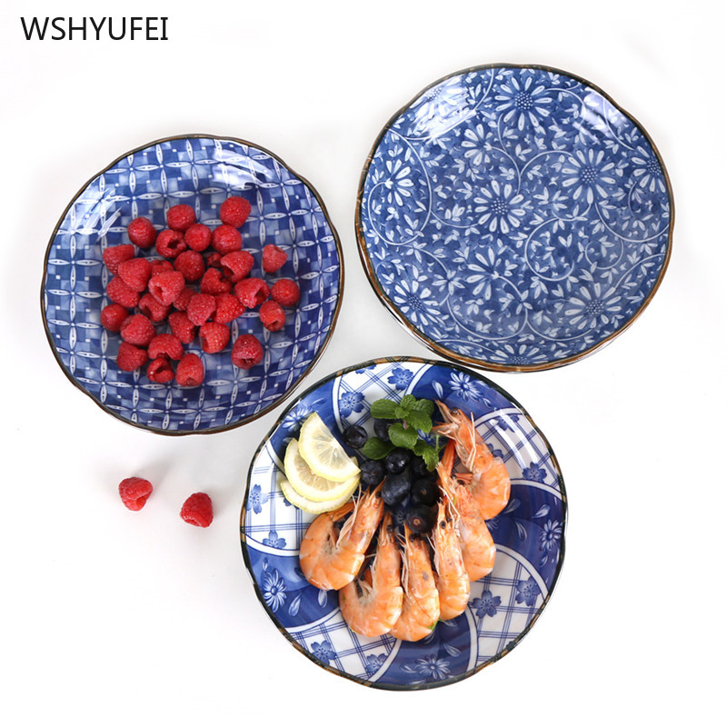 8 Inch Keramische Stijl Inkt Salade Fruitschaal Steak Westerse Voedsel Lade Sushi Moer Plaat Noedels Pizza Kom Keuken Benodigdheden