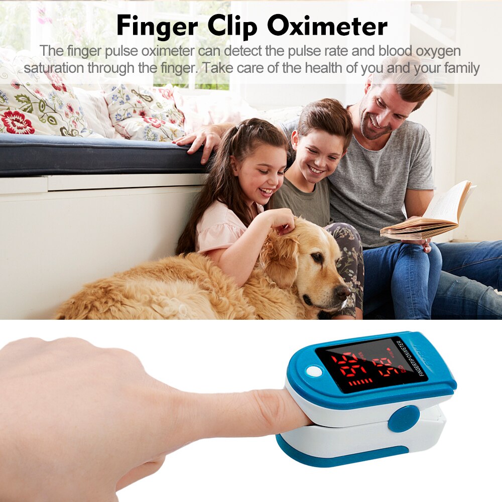 Finger Oximeter Digital Fingertip Pulse Oximeter Blood Oxygen Saturation Meter Finger SPO2 PR Heart Rate Monitor Health Care