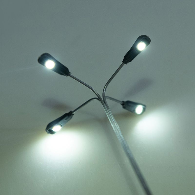 1:87/1:100 Schaal Model 4 Led Lichtgevende Straat Lamp Lantaarnpaal Landschap Licht Diy Trein Model Decoratie Zand Tafel Model Y4UD