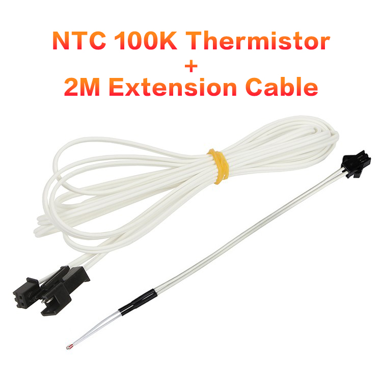 3DSWAY 3D Printer Parts HT-NTC 100K ohm B3950 Thermistor Cartridge Sensor with SM Plug High Temperature for E3D V6 PT100 Hotend: GRAY