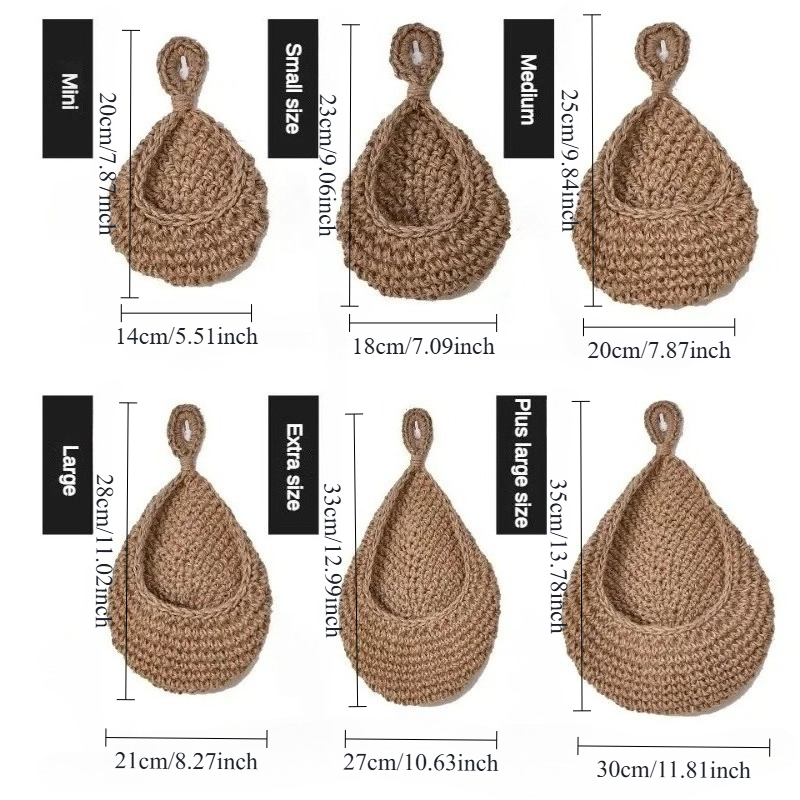Hangende muur groente fruitmand organisator container decor voor keuken tuin mount muur plant bloem ui opslag handgeweven