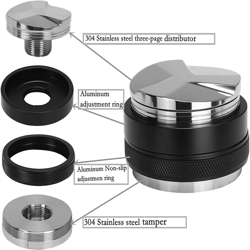 Kaffedistribusjon 49/51/53/54/57.5/58/58.35/58.5mm 2 i 1 espressokaffe justerbar sabotahjørne موزع قهوة