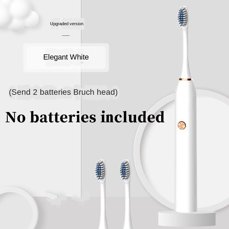 Sonic Electric Toothbrush Adult Timer Brush USB Charger Rechargeable Tooth Brushes Battery model/Replacement Heads Set: upgrade white