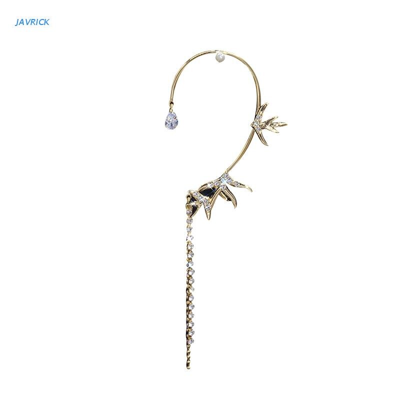 Unique Ear Cuffs Clip Handmade Clip-on Earrings for Filigree Fairy Elven Cosplay Fantasy Costume 6.29x1.18" X7XB