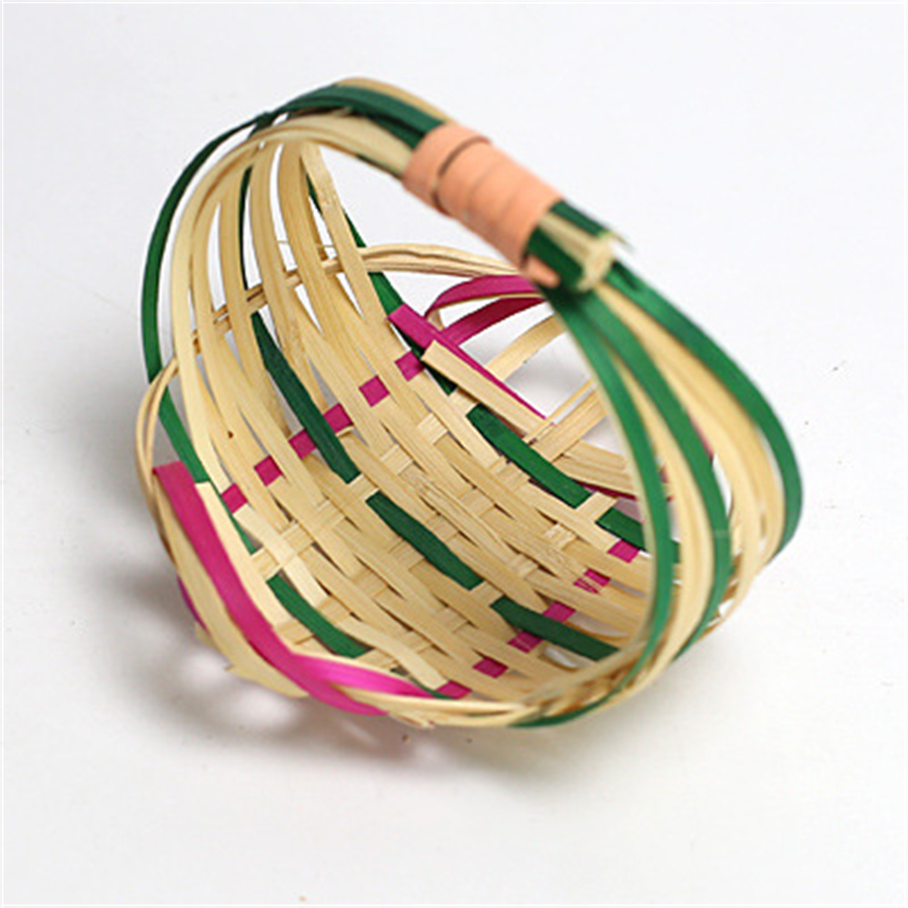 Mini mir de Rangement en Bambou Durable, Disque Tissé à la Main, Gain de Place, Accessoires Ménagers, Plateau de Fruits Frais, Petite Pelle à Poussière