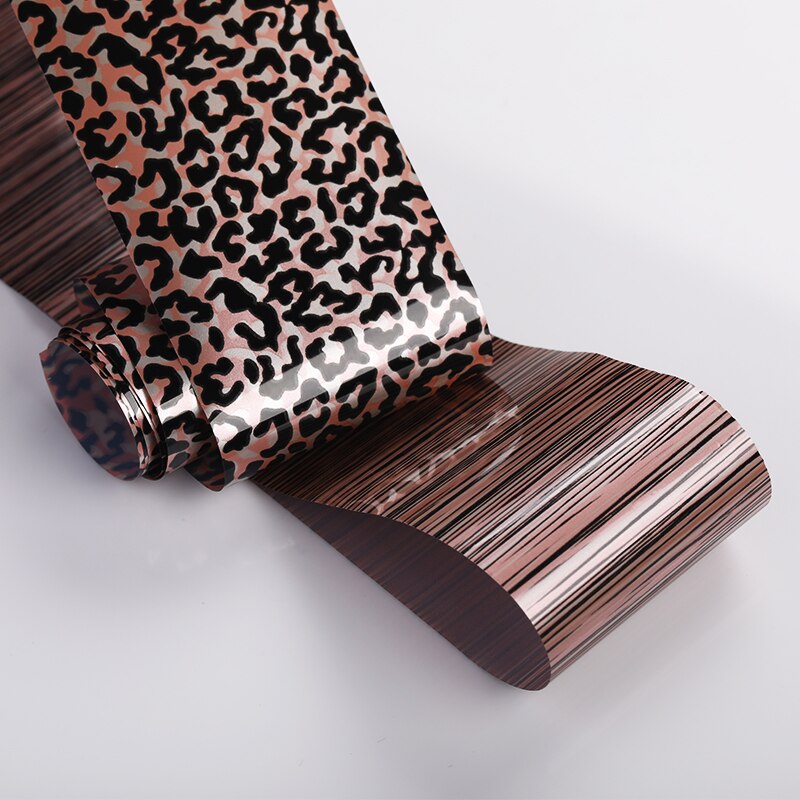 1 rulle neglefolier leopard træ negle mærkat papir camouflage print nail art wraps gør-det-selv-overførsel klistermærke negle mærkater dekoration