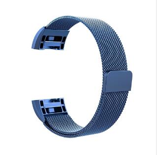 SL Size Metal Stainless Strap For Fitbit Charge 2 Band Milanese Magnetic Fitbit charge2 Strap Smart bracelet For Wrist strap: Blue / S