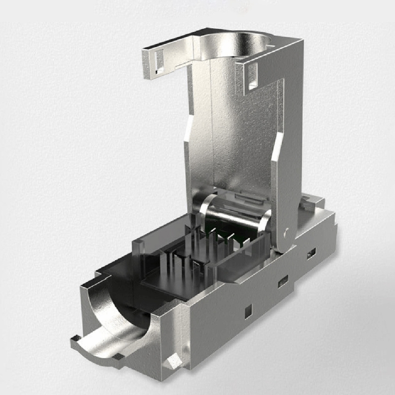 Cat7 RJ45 Crystal Plug Head Tool-less Connector No Crimp Tool-Less Cat7 30u Ethernet Network Shielded Connector