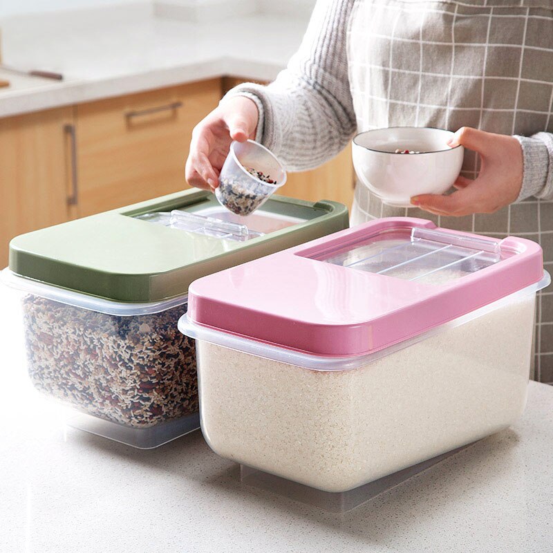 Grote keuken doorzichtige deksel opbergdoos houder graan voedsel rijst bonen organizer doos bloem ontbijtgranen snoep snacks afsluitbare container dozen