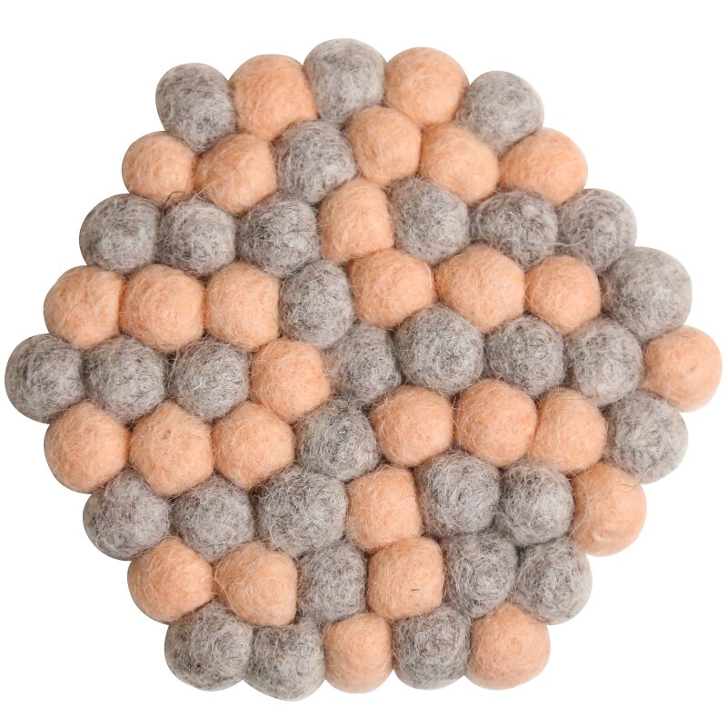 Set de table, boule en feutre en laine 10cm, 4 pièces, boules en feutre isolant thermique