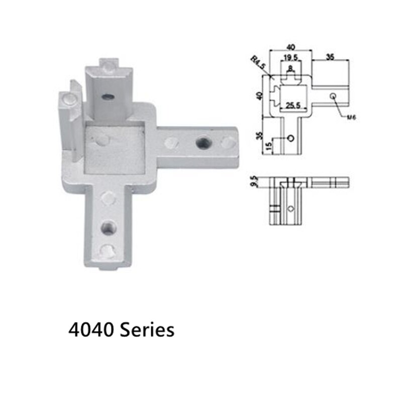 1 Set 4040 Aluminum Profile 3-dimensional Bracket 3-Way End Corner Connector For T slot 40 Aluminum Extrusion Profile