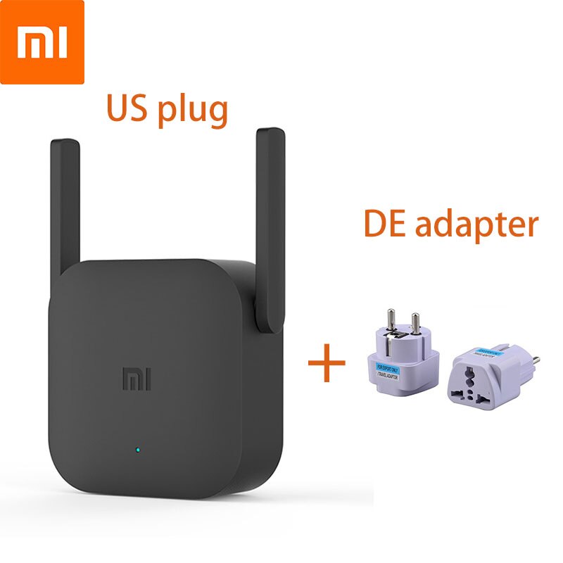 Xiaomi Mi Router Wi-Fi Range Extender 300Mbps WiFi Amplifier Pro Version Network Repeater Power Extender 2 Antenna Home Office: add DE adapter