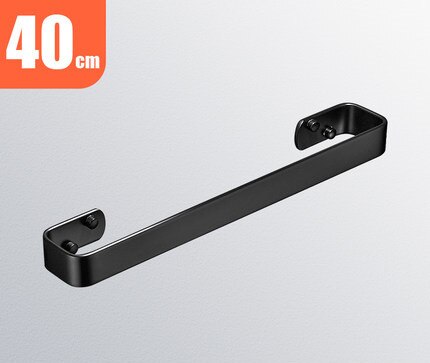 Massief Aluminium Zwart Badkamer Handdoek Bars Enkele Handdoekenrek Badkamer Wandmontage Handdoekhouder Badkamer Accessoires 20-60 Cm: 40cm black
