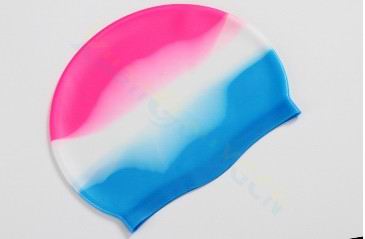 adult adolescent Silicone swimming cap swimming hat hair cap waterproof silicone swimming cap: pink blue white