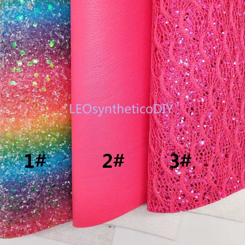 Mini Roll 30x134CM Regenboog Glitter Fabirc, Kant Glitter Leer, litchi Leer Roll Voor Maken Bows LEOsyntheticoDIY SK219