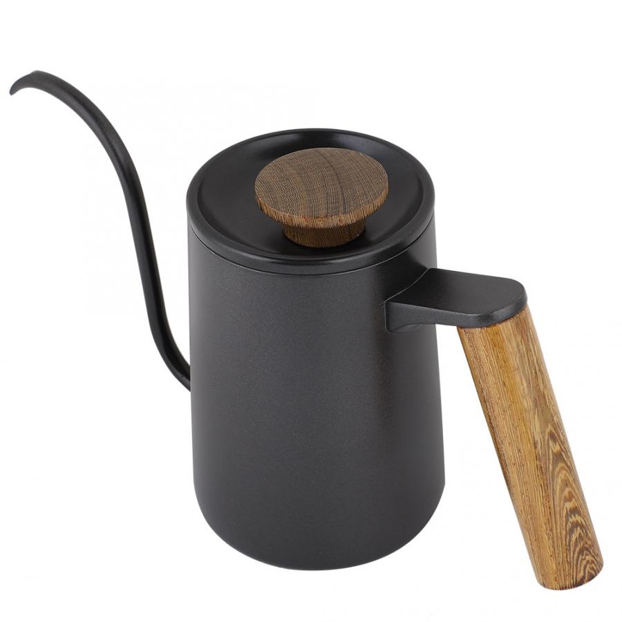 600ml Coffee Machine Stainless Steel Handle Drip Coffee Pot Long Gooseneck Spout Kettle Portable Coffee Maker Kitchen