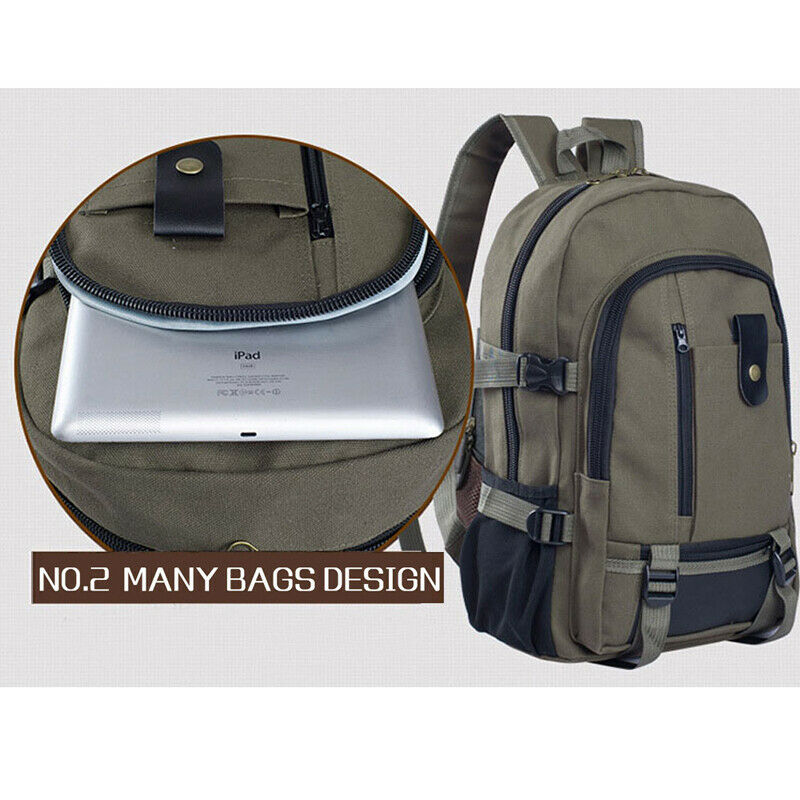 Mænds vintage lærred rygsæk rejse rygsæk udendørs camping vandreture sport skoletaske skoletaske bogtaske