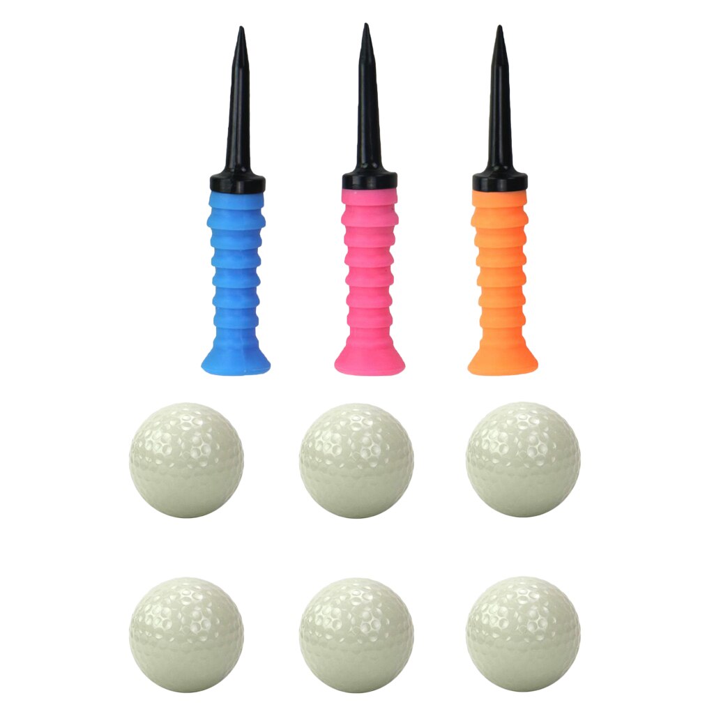 6x lysande flytande golfbollar och 3x lätta golfutslagsplatser ersättande slumpmässiga färger golfentusiast