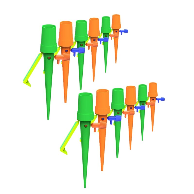-Plant Watering Devices Self Watering Spikes Automatic Plant Waterer Irrigation Drippers with Slow Release Control Valve Swit: Yellow
