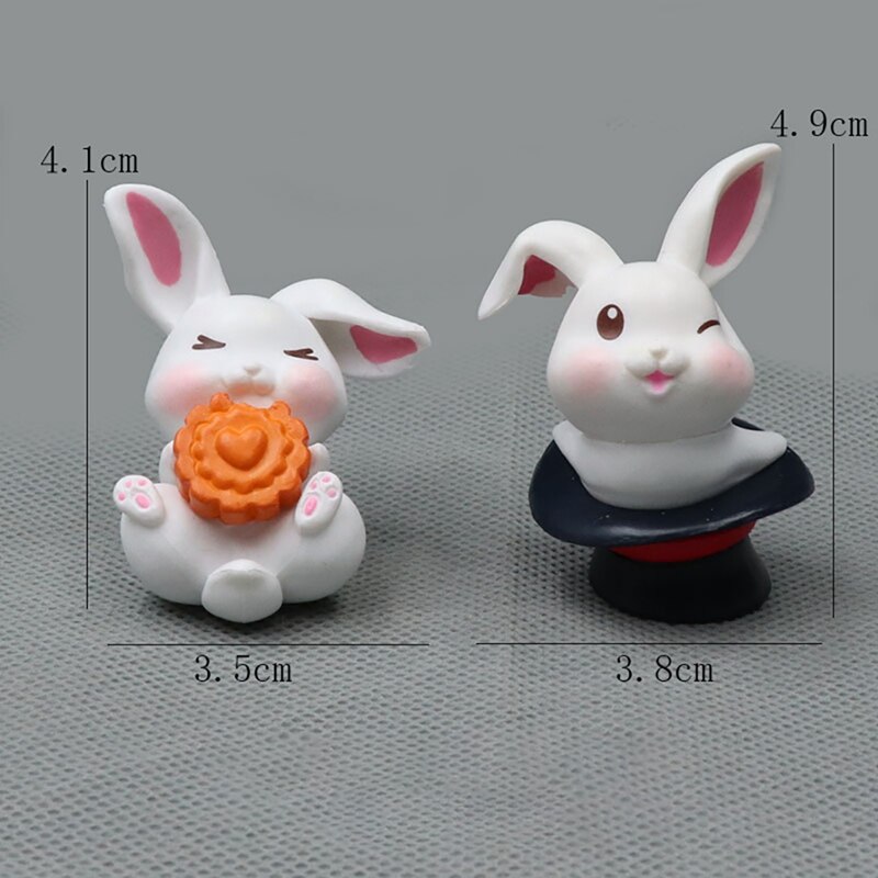 Miniatur-tiermodell, karotte, kaninchen, niedliche cartoon-puppe, statisches modell, dekorationsspielzeug, dekorative miniaturen