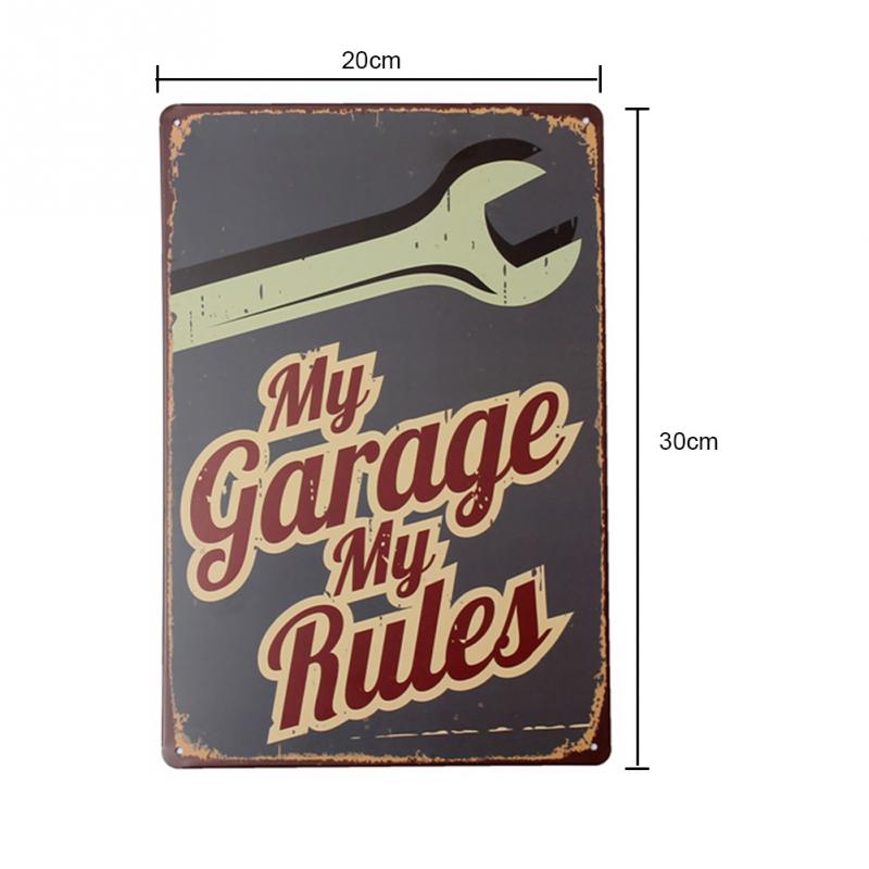 Min garage mine regler blikskilt vintage metalplakat dekorativ bar metalplade plaketter wallsticker jernmaleri  #1207