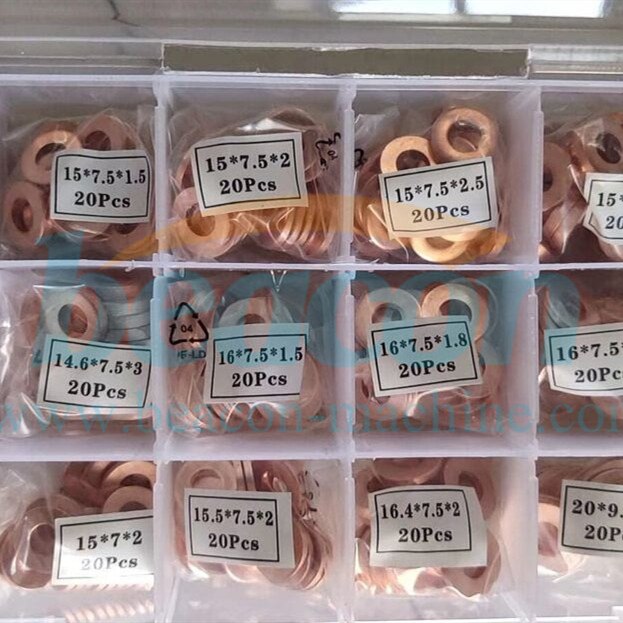 360Pcs Common Rail Diesel fuel Injector Repair Kits Copper Ring Sealing Washer Gasket Nut and Bolt Set Flat Ring Seal Assortment