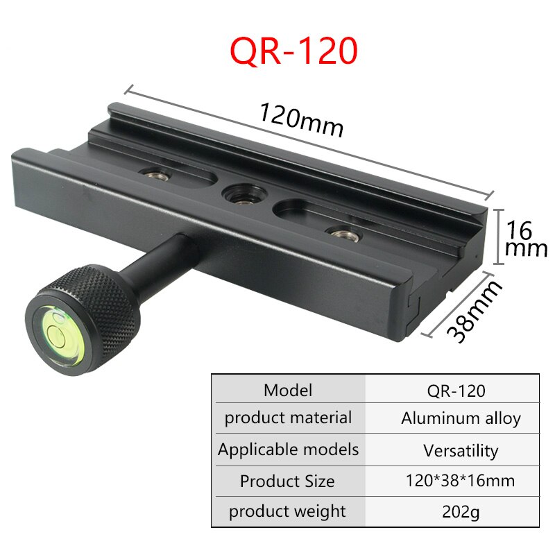 Camera clamp long plate mount clamp tripod plate adapter telephono lens clamp for arca swiss plate tripod dslr camera QR120: QR120 only clamp