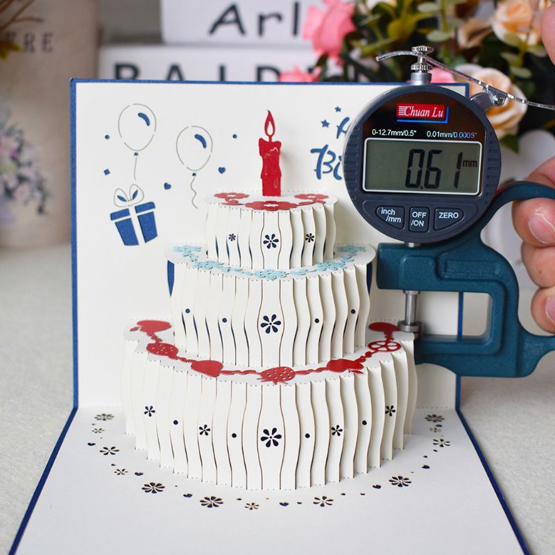 3d feliz aniversário cartões com bolo de papel cartões postais convites com envelope festa aniversário fornecimento