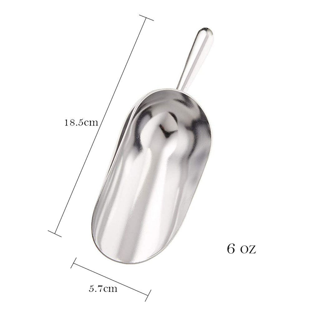 Pala para palomitas de aluminio multiusos, cuchara para harina, arroz, especias, sal, azúcar, barman, utensilios de cocina, FDH,: 6 OZ