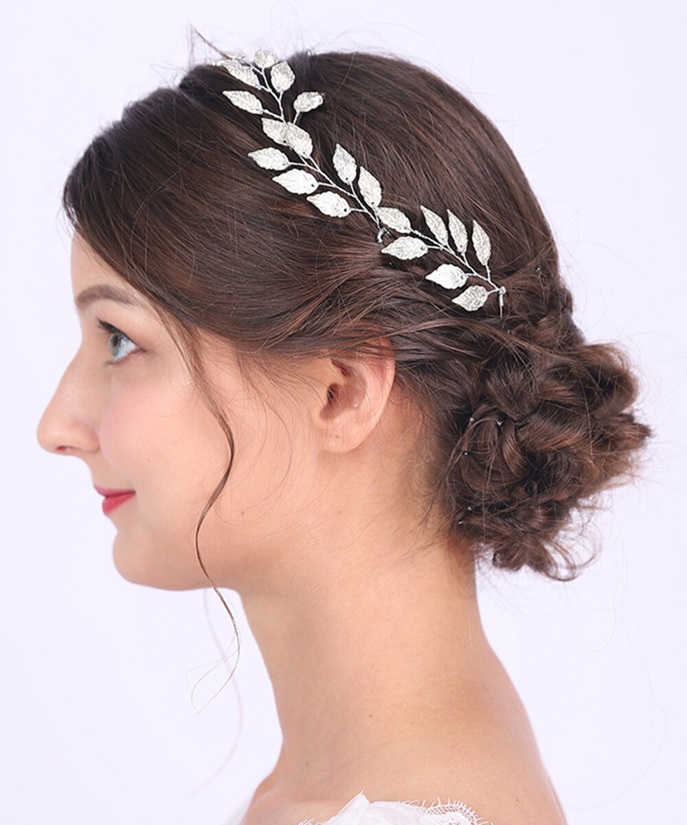 Conjunto de tres horquillas para el pelo para mujer, accesorios para el cabello con de hojas Vintage, oro, plata, oro rosa, tocado de novia , adornos