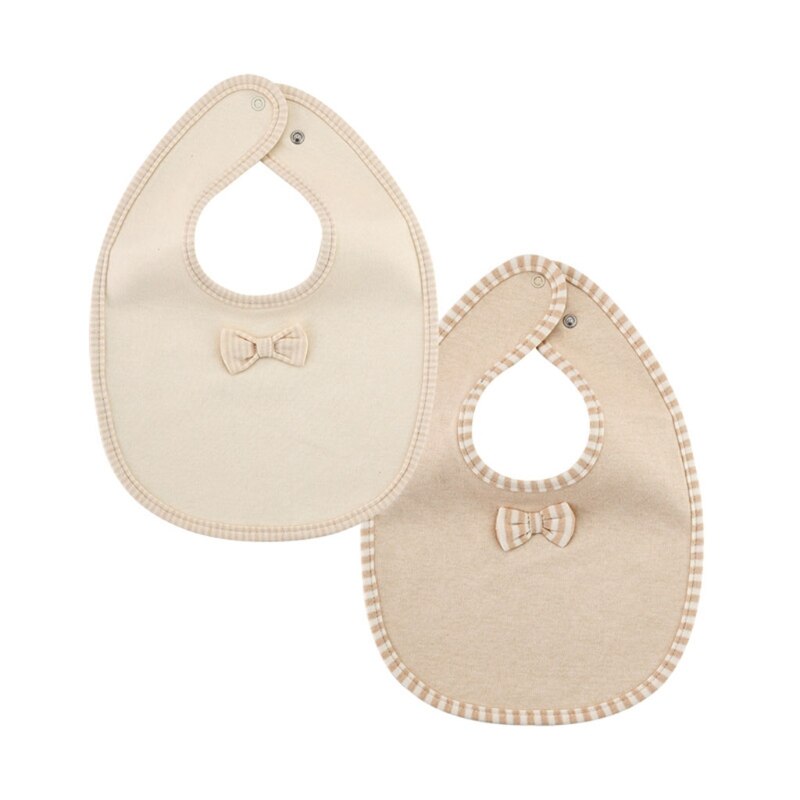 Babador infantil de cor sólida, 2 peças, roupa de alimentação, 3 camadas, à prova d'água, confortável, de algodão, toalha de saliva