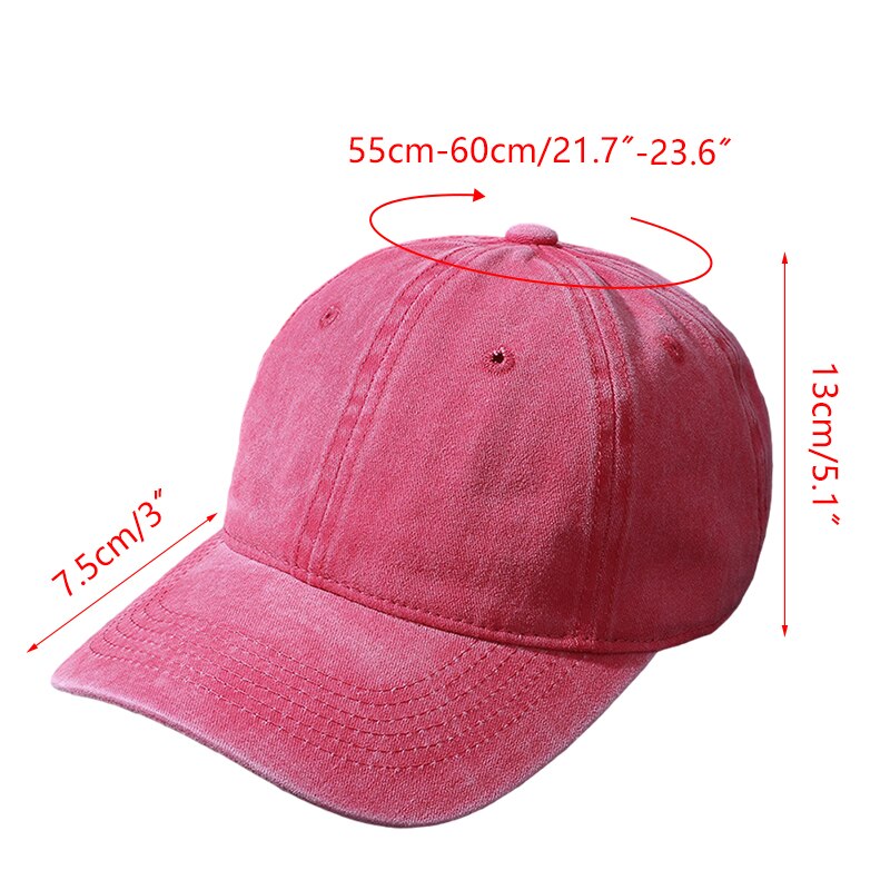 Solid Color Baseball Cap Summer Outdoor Washed Cotton Caps Retro Distressed Hat Adjustable Men&#39;s Baseball Cap Unisex Casual Hats: R