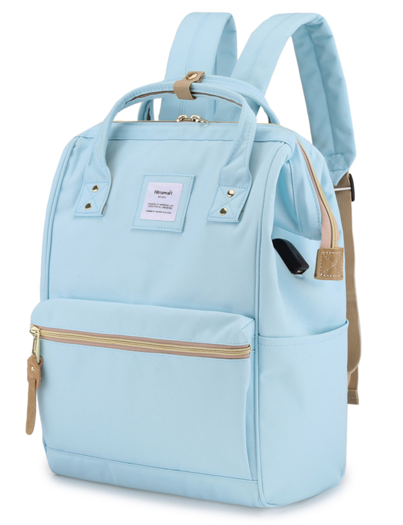 Waterproof Backpack for Women Mutil Color Backpack Parent-Child Diaper Bag Outdoor Sports Bag Cute Travel Bagpack: Light Blue