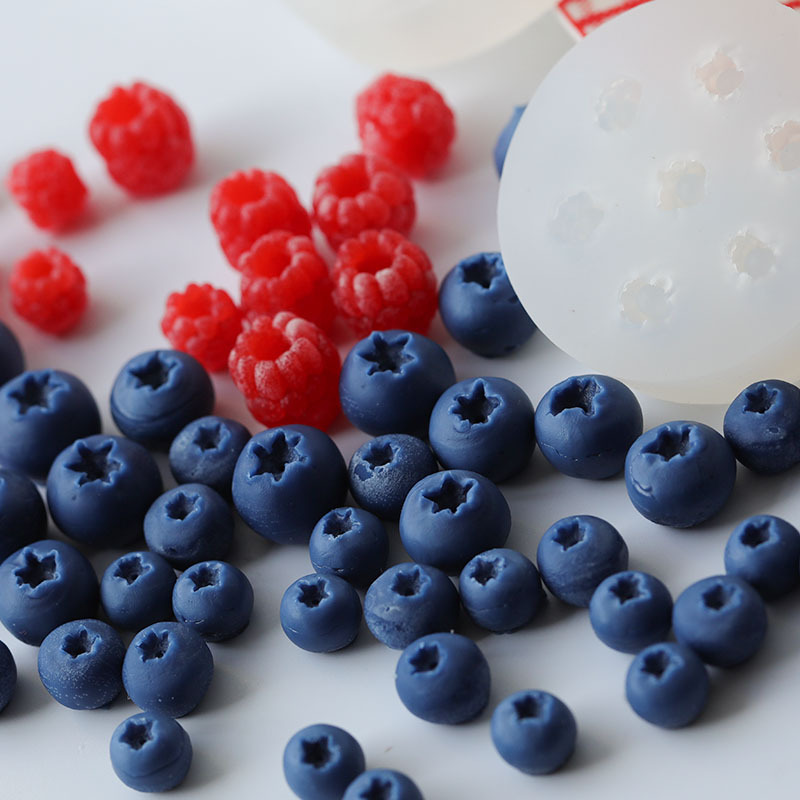 Nuova simulazione candela di frutta stampo in silicone 3D mirtillo lampone a forma di fondente stampo fai da te cioccolato stampo da forno strumento di decorazione della torta
