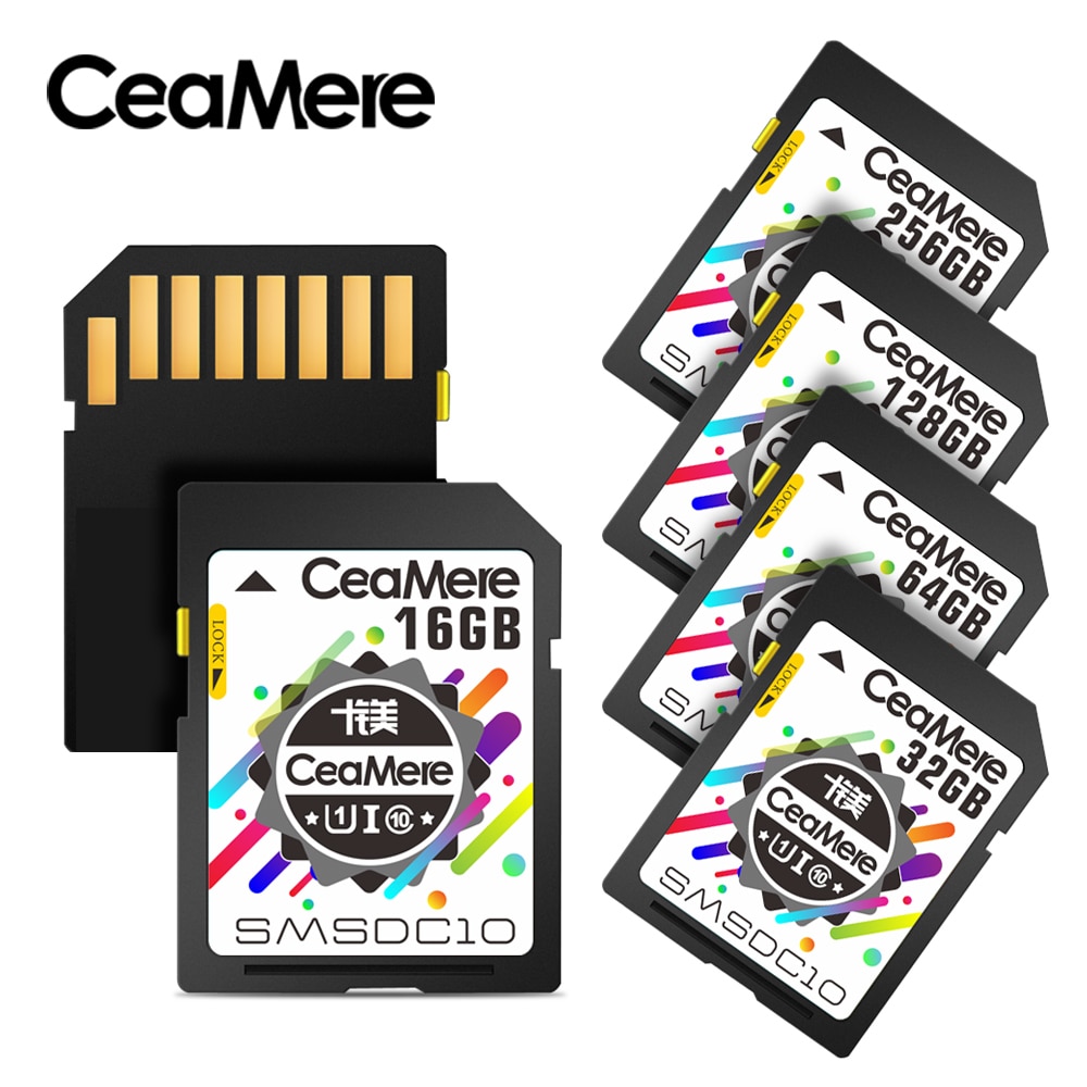 CeaMere SD Card 128GB 64GB 32GB 16GB 8GB 4GB XC HC Flash Memory Card Class 10 UHS-I Micro sd card 128GB For Camera