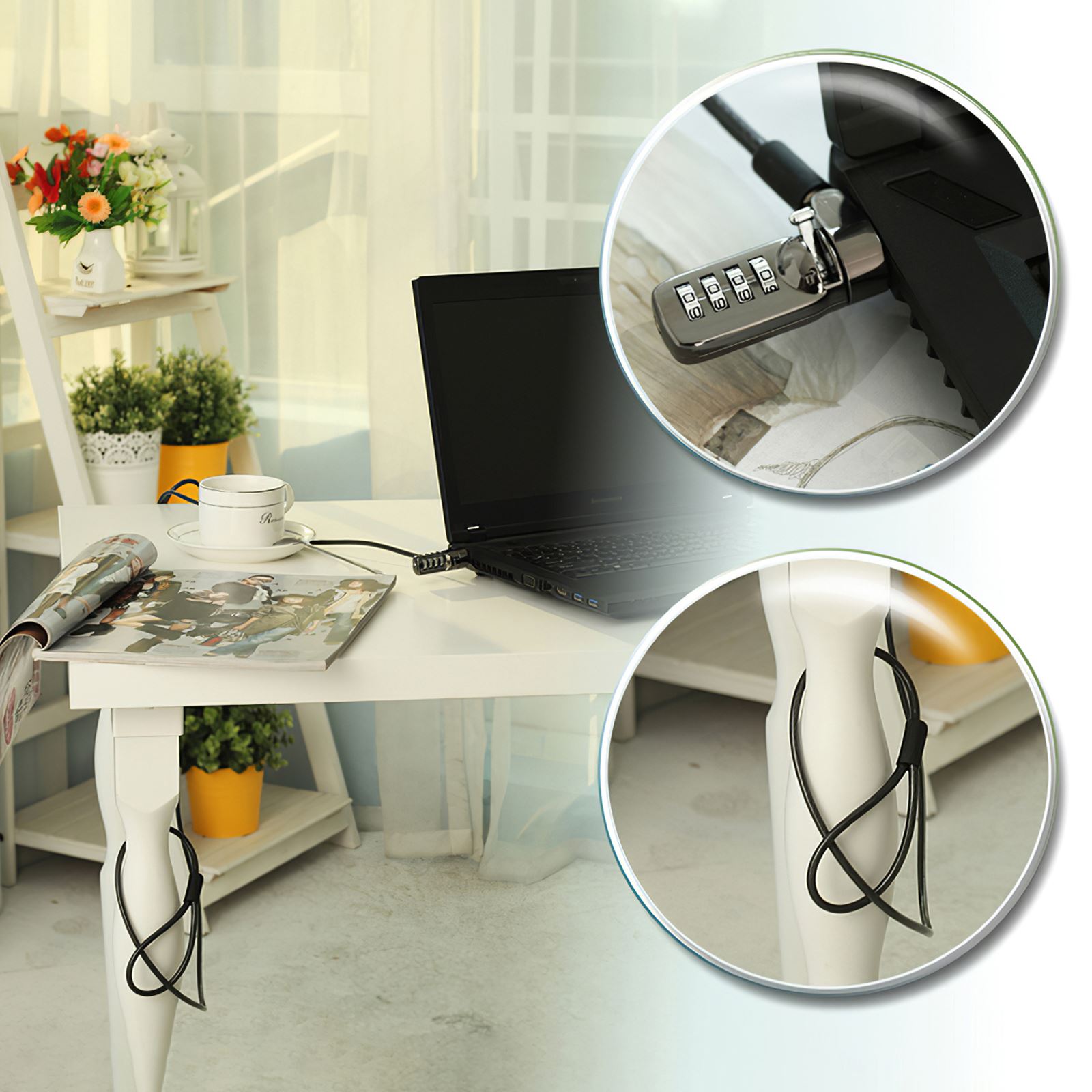 Notebook Laptop Combinatie Lock Beveiliging Kabel 4 Cijferige Wachtwoord Beveiligingen Anti Diefstal Apparaat Laptop Slot